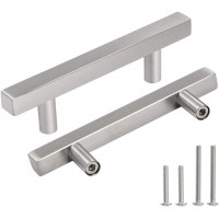 Stainless Steel Square T Bar Cabinet Drawer Dresser Pulls,Brushed Nickel Furniture Handles